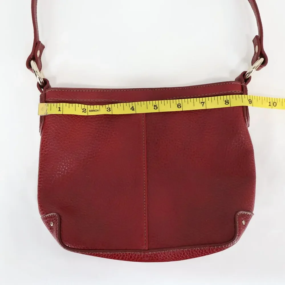 Liz Claiborne Small Vintage Red Faux Pebbled Leather Shoulder Bag